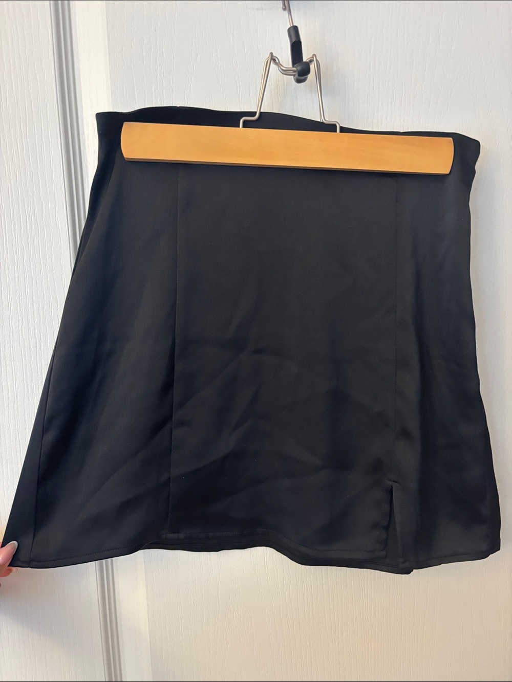 NWT Garage Mini Satin Skirt with Slit - Black - Size Small